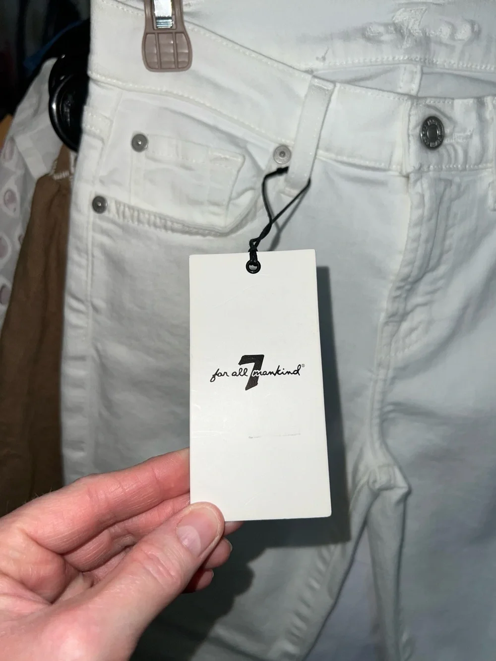 7 For All Mankind White Skinny White Jeans